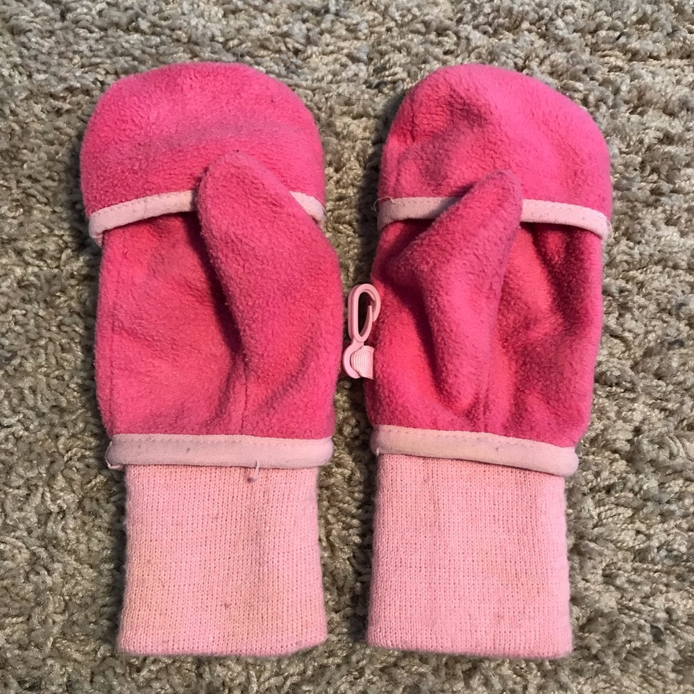 Girl’s GapKids small 6-7 pink convertible gloves